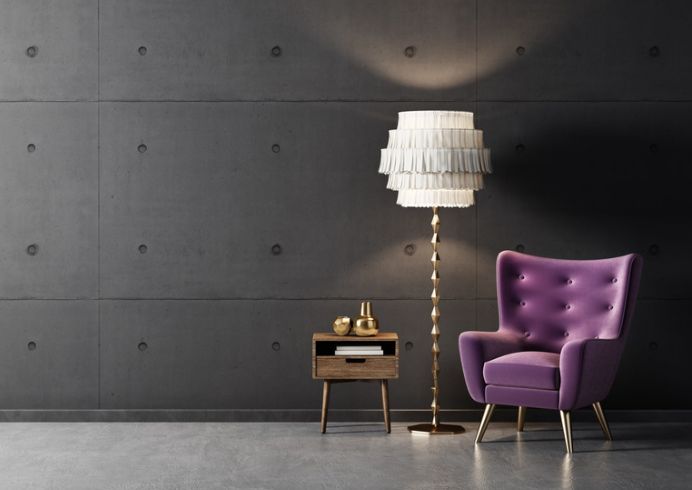 Luxury purple velvet armchair